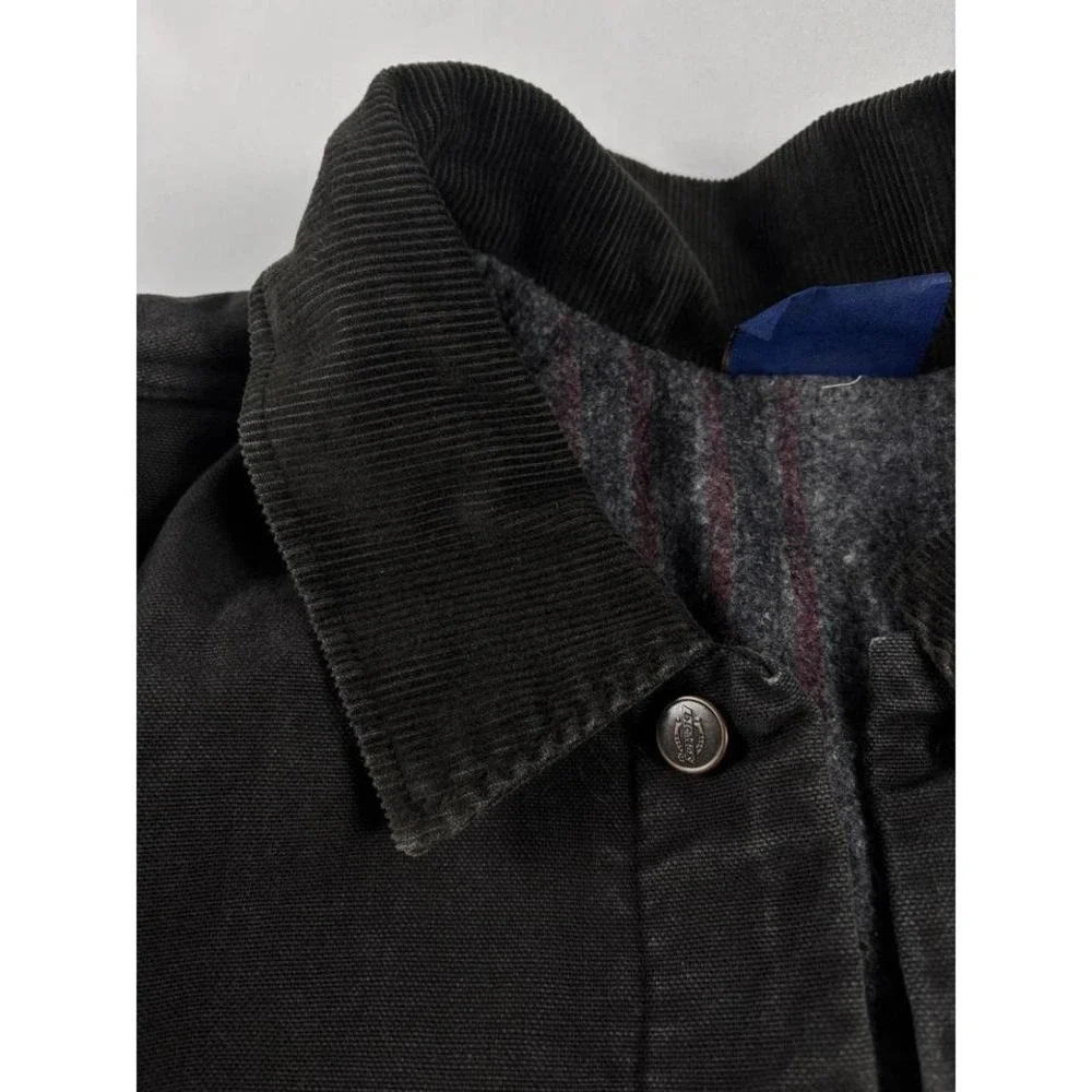 Dickies‎ Blanket Lined Duck Canvas Work Jacket Black Corduroy Collar Chore 4XL